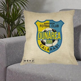 Perna Personalizata AFC Dunarea Calarasi 2005 Fotbal, 40x40 cm, Crem, Husa Detasabila, Perna Inclusa, BEKZ®