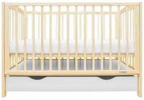 New Baby Pătuț pentru copii Lilly cu laturidetașabile și sertar, natural