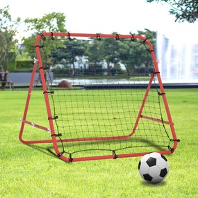 HOMCOM Plasă de revenire din metal unghi reglabil și 20 de corzi elastice pentru antrenament fotbal, tenis, handbal 96x80x96 | Aosom Romania