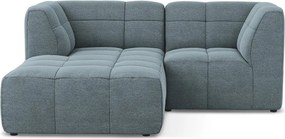 Colțar albastru cu tapițerie din țesătură bouclé (cu colț pe partea stângă/cu șezlong) Aloha – Makamii