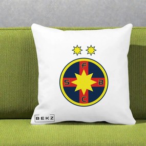 Perna Personalizata FCSB Fotbal Club Steaua Bucuresti, 40x40 cm, Alba Mata, Husa Detasabila, Perna Inclusa, BEKZ®