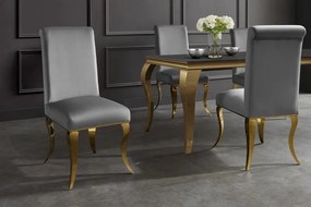 Set 2 scaune stil baroc Modern Barock, gri/ auriu