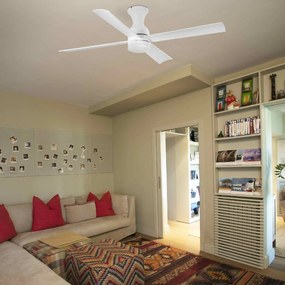 Lustra LED cu Ventilator si telecomanda design modern FRASER alba