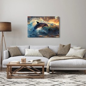 Tablou - Delfin, ilustrații (90x60 cm)
