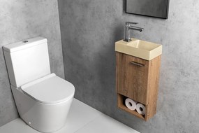 Chiuvetă mică pentru WC crem din beton 31x17 cm Piccolino – Sapho