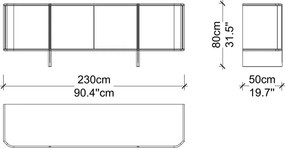 Comodă lemn masiv Nova 230 cm