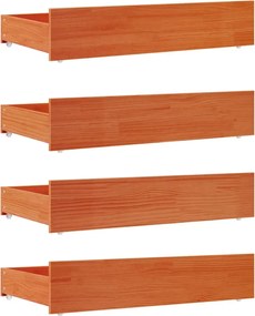 vidaXL Sertare pentru pat, 4 buc., maro ceruit, lemn masiv pin