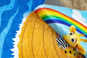 BAMBINO 2685 covor lavabil Animale, Barcă pentru copii anti-alunecare - albastru / maro