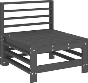 vidaXL Canapele de mijloc pentru grădină, gri, lemn masiv pin