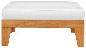 312152 vidaXL Taburet modular, cu pernă alb crem, lemn masiv de acacia