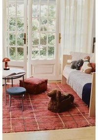 Covor roșu lavabil, țesut manual din bumbac 140x190 cm Tartan Vintage Red – Lorena Canals