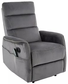 Fotoliu Solon M cu functie de masaj velvet gri Blu14