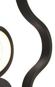 Aplică modernă neagră cu LED inclus - Plomp