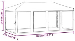 Cort pliabil pentru petreceri cu pereti laterali, negru, 3x6 m Negru, 3 x 6 m