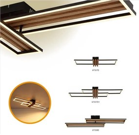 Plafoniera LED riflaj aluminiu cu efect de lemn DAKARI I