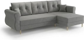 Canapea extensibila de colt SILVIANO, gri, reversibila, 230x140 cm