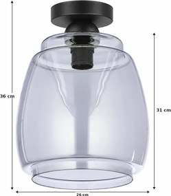 BRILAGI - plafonieră LED R GLASS 1xE27/60W/230V Ø 26 cm negru/gri fumuriu