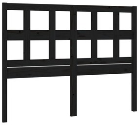 818944 vidaXL Tăblie de pat, negru, 205,5x4x100 cm, lemn masiv de pin
