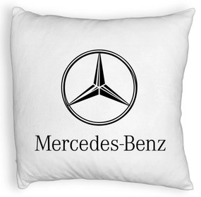 Perna Decorativa Fluffy, Model Mercedes, 40x40 cm, Alba, Husa Detasabila, Burduf
