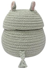 Coș de jucării pentru copii gri deschis din material textil ø 15x15 cm Mini Henry the Hippo – Lorena Canals