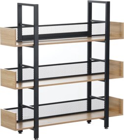 Raft cu 3 poliţe, stejar/negru, KILIS NEW TIP 1