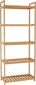 Etajera FIORE TIP 3, bambus natural lacuit, 53x26x128 cm