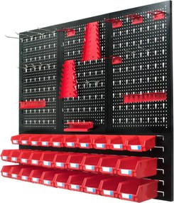 Panou metalic de perete pentru scule 120x90cm + 30 cutii