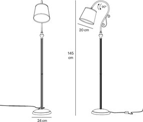 Lampadar, Lampa de podea design clasic italian Bruxelles