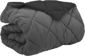 vidaXL Duvet de iarnă Negru și antracit 220 x 240 cm Microfibră