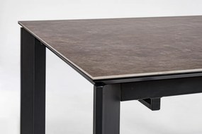 Masa dining extensibila pentru 10 persoane maro/negru din ceramica si MDF, 160-220 cm, Briva Bizzotto