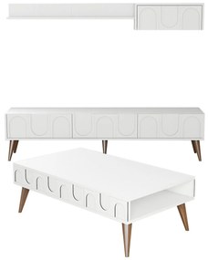 Set mobilier living Lyantela (alb + Nuc). 1107135