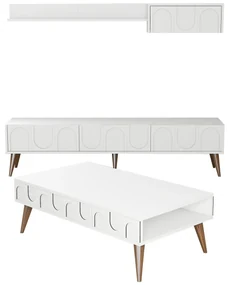 Set mobilier living Lyantela (alb + Nuc). 1107135