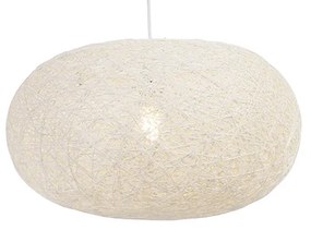 Lampă suspendată rustică albă 50 cm - Corda Flat