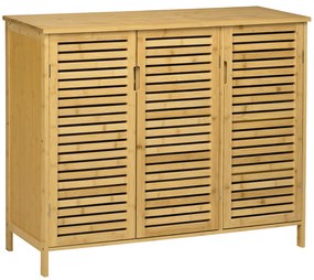 HOMCOM Suport pentru Încălțăminte, Dulap Mobil cu 8 Rafturi, Comodă pentru Încălțăminte, 100x35x80 cm, Lemn Natural | Aosom Romania