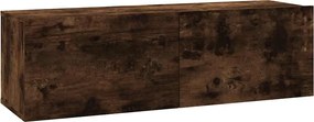 vidaXL Comodă TV de perete, stejar afumat, 100x30x30 cm,lemn prelucrat