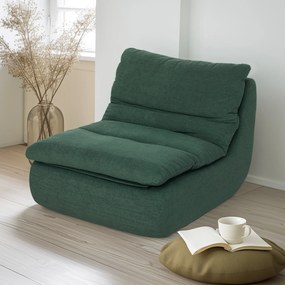 HOMCOM Scaun de Podea Modern și Capitonaț din Țesătură cu Aspect Catifelat Verde | Aosom Romania