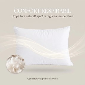 Perna antialergica CERVI-SAN Puf de gasca cu suport cervical, Alb