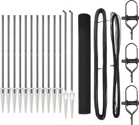 vidaXL Stâlp de gard. Gri 25 x 1,4 m (împăturire 16 x 16 mm)