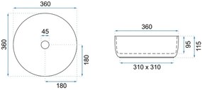 Lavoar Sami ecru lucios L36 cm