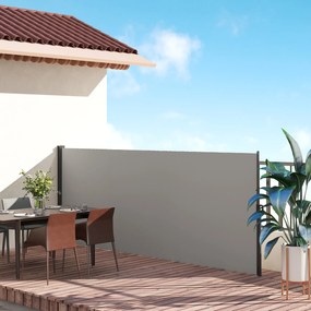 Outsunny Paravan Lateral Retractabil cu Mâner, UV30+, 400x160 cm, Gri Deschis | Aosom Romania