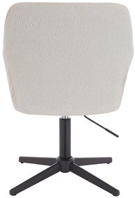 HR550CROSS Scaun Crem Boucle cu Bază Neagră