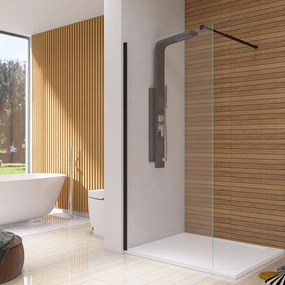 Cabină de duș River walk-in 80x190 cm neagră