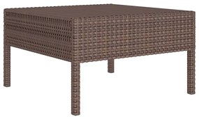 Set mobilier de gradina cu perne, 11 piese, maro, poliratan 2x colt + 8x mijloc + masa, 1