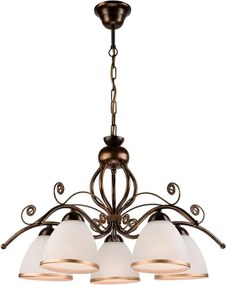 Lustră suspendată pe lanț RETRO II 5xE27/60W/230V, patină neagră