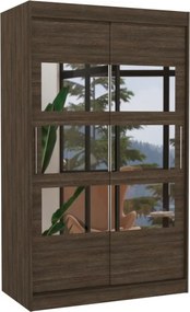 Dulap cu usi glisante si oglinda 120x200 cm, Kolorado, ADRK Furniture (Culoare: Trufă)