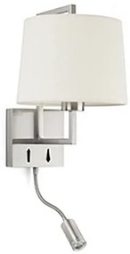 Aplica perete cu reader LED design clasic FRAME nickel/alb