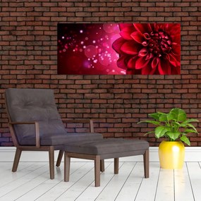 Tablou cu floare roșie (120x50 cm)