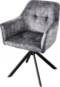 Set de 2 scaune pivotante Loft, gri inchis