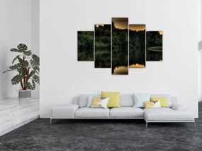 Tablou cu lac în pădure (150x105 cm)