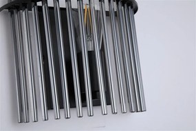 Aplica de perete metal negru, tije din sticla Swizzle